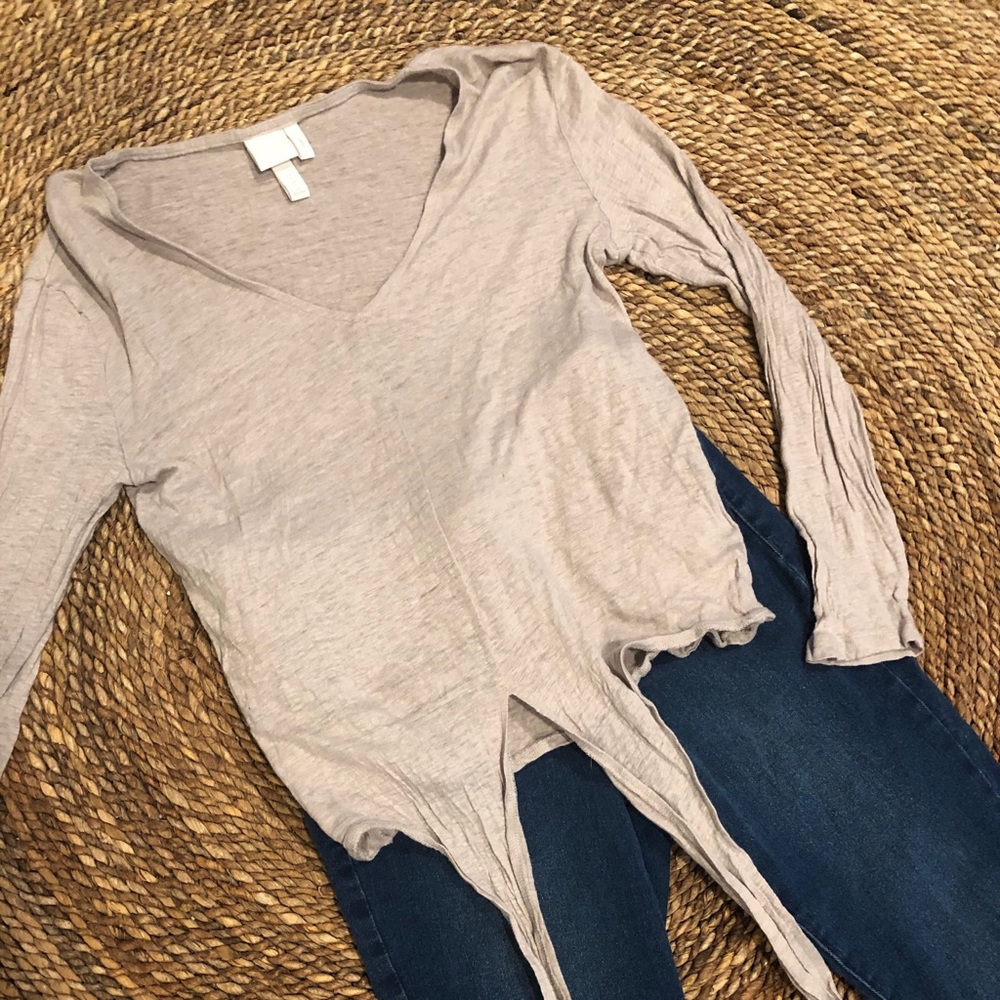 Long Sleeve Linen Tie Shirt